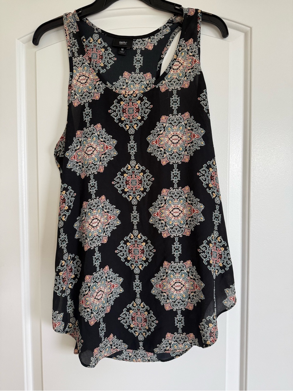 Mossimo Supply Co. Black Medallion Print Racerback Camisole